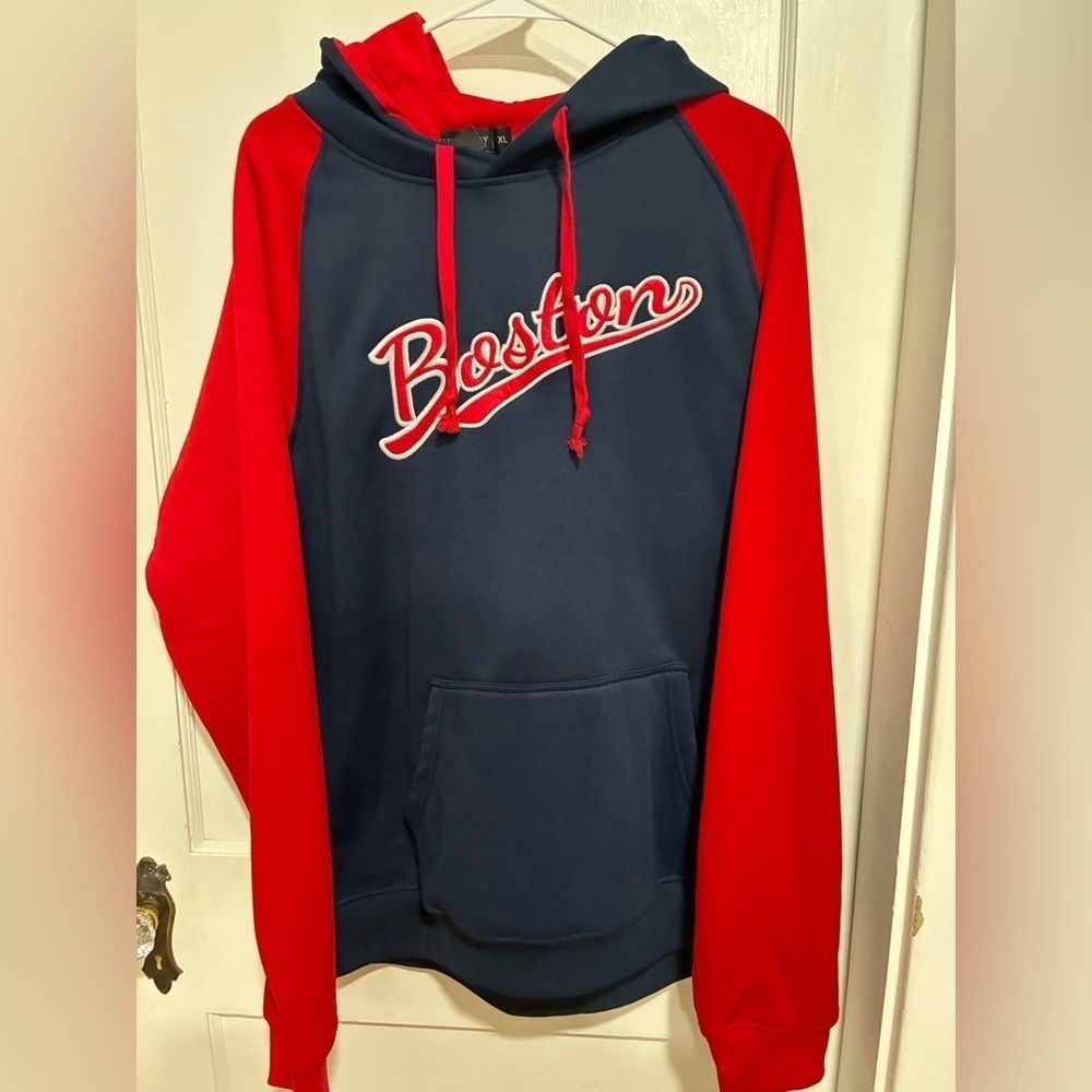 Delusptomay Men’s Boston Navy and Red Men's Hoodie Size XL NWT - Picture 1 of 4